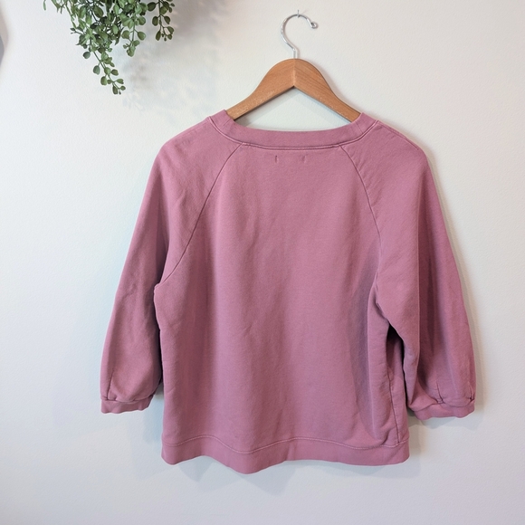 Madewell Cotton Cloud berry Pink Crew Neck Sweater Size Medium. - Picture 6 of 9